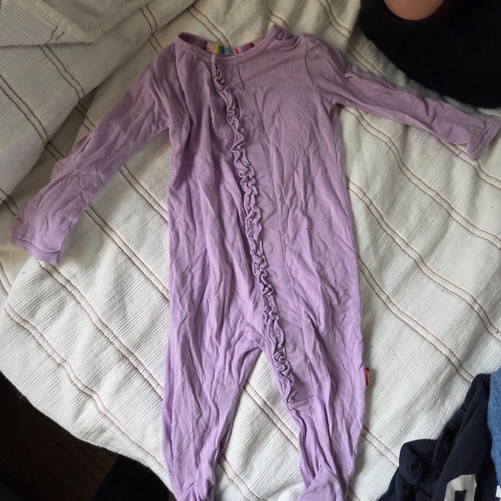 Magnetic Me Lavender Ruffle Footie